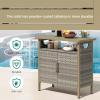 imageYITAHOME Outdoor Storage Cabinet Patio Deck Bench Storage Table Wicker Storage Console Bench for Outdoor Cushions Pool Tool and Garden Potting BrownLight Brown