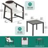 imageYITAHOME Outdoor Wicker Coffee Table with 2Layer 394quot Rectangle Outside Side Table with Faux Wood Top AllWeather Rattan Patio Bistro Table for Garden Backyard Porch  BrownBrown  Beige