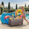 imageYITAHOME Outdoor Wicker Patio Poolside Float Storage PE Rattan Rolling Pool Float Caddy for cushions Floaties Noodles Life Vests Beach Balls Patio Furniture BrownBrown