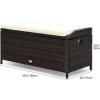imageYITAHOME Outdoor Wicker Storage Bench Deck Box Large PE Rattan Patio Storage Bench wCovenient Handles and Soft Cushion for Patio Yard Lawn Garden
