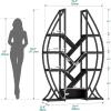 imageYITAHOME Oval Bookshelf 5 Tier Etagere Bookcase Industrial Display Shelves for Living Room Bedroom Home Office BlackBlack