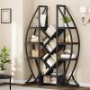 imageYITAHOME Oval Bookshelf 5 Tier Etagere Bookcase Industrial Display Shelves for Living Room Bedroom Home Office BlackBlack