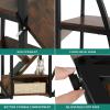 imageYITAHOME Oval Bookshelf 5 Tier Etagere Bookcase Industrial Display Shelves for Living Room Bedroom Home Office BlackRustic Brown