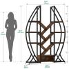 imageYITAHOME Oval Bookshelf 5 Tier Etagere Bookcase Industrial Display Shelves for Living Room Bedroom Home Office BlackRustic Brown