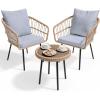 imageYITAHOME Patio Furniture Set with Ottoman 6 Pieces Outdoor Conversation Sets Wicker L Shape Outdoor Couch with Cushions and Side Table Patio Sectional Furniture for Backyard PorchLight Grey