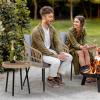 imageYITAHOME Patio Furniture Set with Ottoman 6 Pieces Outdoor Conversation Sets Wicker L Shape Outdoor Couch with Cushions and Side Table Patio Sectional Furniture for Backyard PorchLight Grey