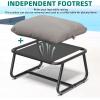imageYITAHOME Patio Lounge Chair with Ottoman Oversized Papasan Chair with Soft Cushion IndoorOutdoor Textilene Lounge with Teak Wood Handrail and Footstool for Living Room Porch Backyard or Gardenw Cushion  1PC