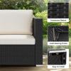 imageYITAHOME Patio Loveseat Wicker Outdoor Furniture All Weather Rattan Conversation Loveseat for Backyard Balcony and Deck with Soft Cushions Light BrownBeigeBeigeblack
