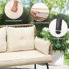 imageYITAHOME Patio Loveseat Wicker Outdoor Furniture All Weather Rattan Conversation Loveseat for Backyard Balcony and Deck with Soft Cushions Light BrownBeigeLight Brownbeige
