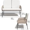 imageYITAHOME Patio Loveseat Wicker Outdoor Furniture All Weather Rattan Conversation Loveseat for Backyard Balcony and Deck with Soft Cushions Light BrownBeigeLight Brownbeige