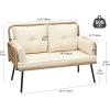 imageYITAHOME Patio Loveseat Wicker Outdoor Furniture All Weather Rattan Conversation Loveseat for Backyard Balcony and Deck with Soft Cushions Light BrownBeigeLight Brownbeige