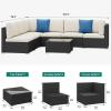 imageYITAHOME Patio Loveseat Wicker Outdoor Furniture All Weather Rattan Conversation Loveseat for Backyard Balcony and Deck with Soft Cushions Light BrownBeigeBeigeblack