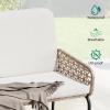 imageYITAHOME Patio Loveseat Wicker Outdoor Furniture All Weather Rattan Conversation Loveseat for Backyard Balcony and Deck with Soft Cushions Light BrownBeigeLight Brownbeige