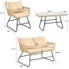 imageYITAHOME Patio Loveseat Wicker Outdoor Furniture All Weather Rattan Conversation Loveseat for Backyard Balcony and Deck with Soft Cushions Light BrownBeigeLight Brownbeige