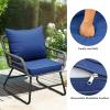 imageYITAHOME Patio Loveseat Wicker Outdoor Furniture All Weather Rattan Conversation Loveseat for Backyard Balcony and Deck with Soft Cushions Light BrownBeigeNavy Blue