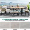 imageYITAHOME Patio Wicker LShaped Furniture Set AllWeather Rattan Outdoor Conversation Sofa Set for Backyard Deck with Soft CushionsOttomans and Plastic Wood Dining Table Light BrownBlackLight Browngray