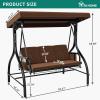 imageYITAHOME Porch Swing Bed 3Seats Outdoor Patio Swing Heavy Duty Swing ChairOutdoor Swing