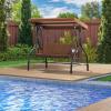 imageYITAHOME Porch Swing Bed 3Seats Outdoor Patio Swing Heavy Duty Swing ChairOutdoor Swing