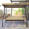 imageYITAHOME Porch Swing Bed 3Seats Outdoor Patio Swing Heavy Duty Swing ChairSwing Chair