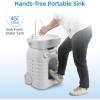 imageYITAHOME Portable Camping Sink 45 L Handwashing Station with Adjustable Wash Basin Soap Dispenser Metal Handle Large Wheels for Outdoor Travel Boat Gather Garden Worksite White45l Portable Sink