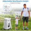 imageYITAHOME Portable Camping Sink 45 L Handwashing Station with Adjustable Wash Basin Soap Dispenser Metal Handle Large Wheels for Outdoor Travel Boat Gather Garden Worksite White45l Portable Sink