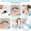 imageYITAHOME Portable Toilet Camping Porta Potty 58 Gallon with Diagonal Deepened and Enlargerd Bowl Hand Sprayer Level Indicator Carry Bag Portable Toilet for Adults RV Travel Boat and TripsDiagonal SeatSprayer