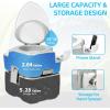 imageYITAHOME Portable Toilet Camping Porta Potty 58 Gallon with Diagonal Deepened and Enlargerd Bowl Hand Sprayer Level Indicator Carry Bag Portable Toilet for Adults RV Travel Boat and TripsExtended Diagonal SeatBagSprayer