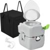 imageYITAHOME Portable Toilet Camping Porta Potty 58 Gallon with Diagonal Deepened and Enlargerd Bowl Hand Sprayer Level Indicator Carry Bag Portable Toilet for Adults RV Travel Boat and TripsExtended Diagonal SeatBagSprayer