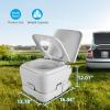 imageYITAHOME Portable Toilet Camping Toilet Travel RV Toilet53 Gallon Detachable Waste Tank Double Water Spouts Portable Toilet for Camping Hiking Hunting Boating GraySingle Watwer OutletPress Flush Pump