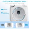 imageYITAHOME Portable Toilet Camping Toilet Travel RV Toilet53 Gallon Detachable Waste Tank Double Water Spouts Portable Toilet for Camping Hiking Hunting Boating GrayDouble Watwer OutletsPress Flush Pump