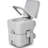 imageYITAHOME Portable Toilet Camping Toilet Travel RV Toilet53 Gallon Detachable Waste Tank Double Water Spouts Portable Toilet for Camping Hiking Hunting Boating GrayDouble Watwer OutletsPress Flush Pump