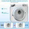 imageYITAHOME Portable Toilet Camping Toilet Travel RV Toilet53 Gallon Detachable Waste Tank Double Water Spouts Portable Toilet for Camping Hiking Hunting Boating GrayDouble Watwer OutletsHandle Flush Pump Wheels