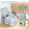imageYITAHOME Portable Toilet Camping Toilet Travel RV Toilet53 Gallon Detachable Waste Tank Double Water Spouts Portable Toilet for Camping Hiking Hunting Boating GraySingle Watwer OutletPress Flush Pump