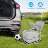 imageYITAHOME Portable Toilet Camping Toilet Travel RV Toilet53 Gallon Detachable Waste Tank Double Water Spouts Portable Toilet for Camping Hiking Hunting Boating GraySingle Watwer OutletPress Pump Flush