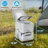 imageYITAHOME Portable Toilet Camping Toilet Travel RV Toilet53 Gallon Detachable Waste Tank Double Water Spouts Portable Toilet for Camping Hiking Hunting Boating GrayDouble Watwer OutletsHandle Flush Pump Wheels