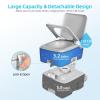 imageYITAHOME Portable Toilet Camping Toilet Travel RV Toilet53 Gallon Detachable Waste Tank Double Water Spouts Portable Toilet for Camping Hiking Hunting Boating GraySingle Watwer OutletPress Flush Pump