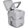 imageYITAHOME Portable Toilet Camping Toilet Travel RV Toilet53 Gallon Detachable Waste Tank Double Water Spouts Portable Toilet for Camping Hiking Hunting Boating GraySingle Watwer OutletPress Flush Pump
