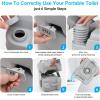 imageYITAHOME Portable Toilet Camping Toilet Travel RV Toilet53 Gallon Detachable Waste Tank Double Water Spouts Portable Toilet for Camping Hiking Hunting Boating GrayDouble Watwer OutletsPress Flush Pump