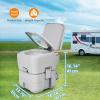 imageYITAHOME Portable Toilet Camping Toilet Travel RV Toilet53 Gallon Detachable Waste Tank Double Water Spouts Portable Toilet for Camping Hiking Hunting Boating GrayDouble Watwer OutletsHandle Flush Pump