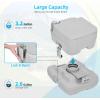 imageYITAHOME Portable Toilet Camping Toilet Travel RV Toilet53 Gallon Detachable Waste Tank Double Water Spouts Portable Toilet for Camping Hiking Hunting Boating GrayDouble Watwer OutletsPress Flush Pump