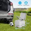 imageYITAHOME Portable Toilet Camping Toilet Travel RV Toilet53 Gallon Detachable Waste Tank Double Water Spouts Portable Toilet for Camping Hiking Hunting Boating GraySingle Watwer OutletPress Flush Pump
