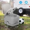imageYITAHOME Portable Toilet Camping Toilet Travel RV Toilet53 Gallon Detachable Waste Tank Double Water Spouts Portable Toilet for Camping Hiking Hunting Boating GrayDouble Watwer OutletsPress Flush Pump