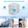 imageYITAHOME Portable Toilet Camping Toilet Travel RV Toilet53 Gallon Detachable Waste Tank Double Water Spouts Portable Toilet for Camping Hiking Hunting Boating GraySingle Watwer OutletPress Flush Pump