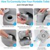 imageYITAHOME Portable Toilet Camping Toilet Travel RV Toilet53 Gallon Detachable Waste Tank Double Water Spouts Portable Toilet for Camping Hiking Hunting Boating GrayDouble Watwer OutletsPress Flush Pump