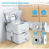 imageYITAHOME Portable Toilet Camping Toilet Travel RV Toilet53 Gallon Detachable Waste Tank Double Water Spouts Portable Toilet for Camping Hiking Hunting Boating GrayT Watwer OutletHandle Flush Pump
