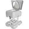 imageYITAHOME Portable Toilet Camping Toilet Travel RV Toilet53 Gallon Detachable Waste Tank Double Water Spouts Portable Toilet for Camping Hiking Hunting Boating GraySingle Watwer OutletPress Flush Pump