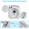imageYITAHOME Portable Toilet Camping Toilet Travel RV Toilet53 Gallon Detachable Waste Tank Double Water Spouts Portable Toilet for Camping Hiking Hunting Boating GrayDouble Watwer OutletsPress Flush Pump