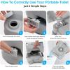 imageYITAHOME Portable Toilet Camping Toilet Travel RV Toilet53 Gallon Detachable Waste Tank Double Water Spouts Portable Toilet for Camping Hiking Hunting Boating GrayDouble Watwer OutletsHandle Pump Flush