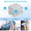 imageYITAHOME Portable Toilet Camping Toilet Travel RV Toilet53 Gallon Detachable Waste Tank Double Water Spouts Portable Toilet for Camping Hiking Hunting Boating GraySingle Watwer OutletPress Flush Pump