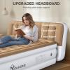 imageYITAHOME Queen Size Air Mattress with Pump and Headboard 18in Luxury Flocked Top Blow up Mattress Durable Inflatable Mattress for Home ampamp Guest Brown AirBed